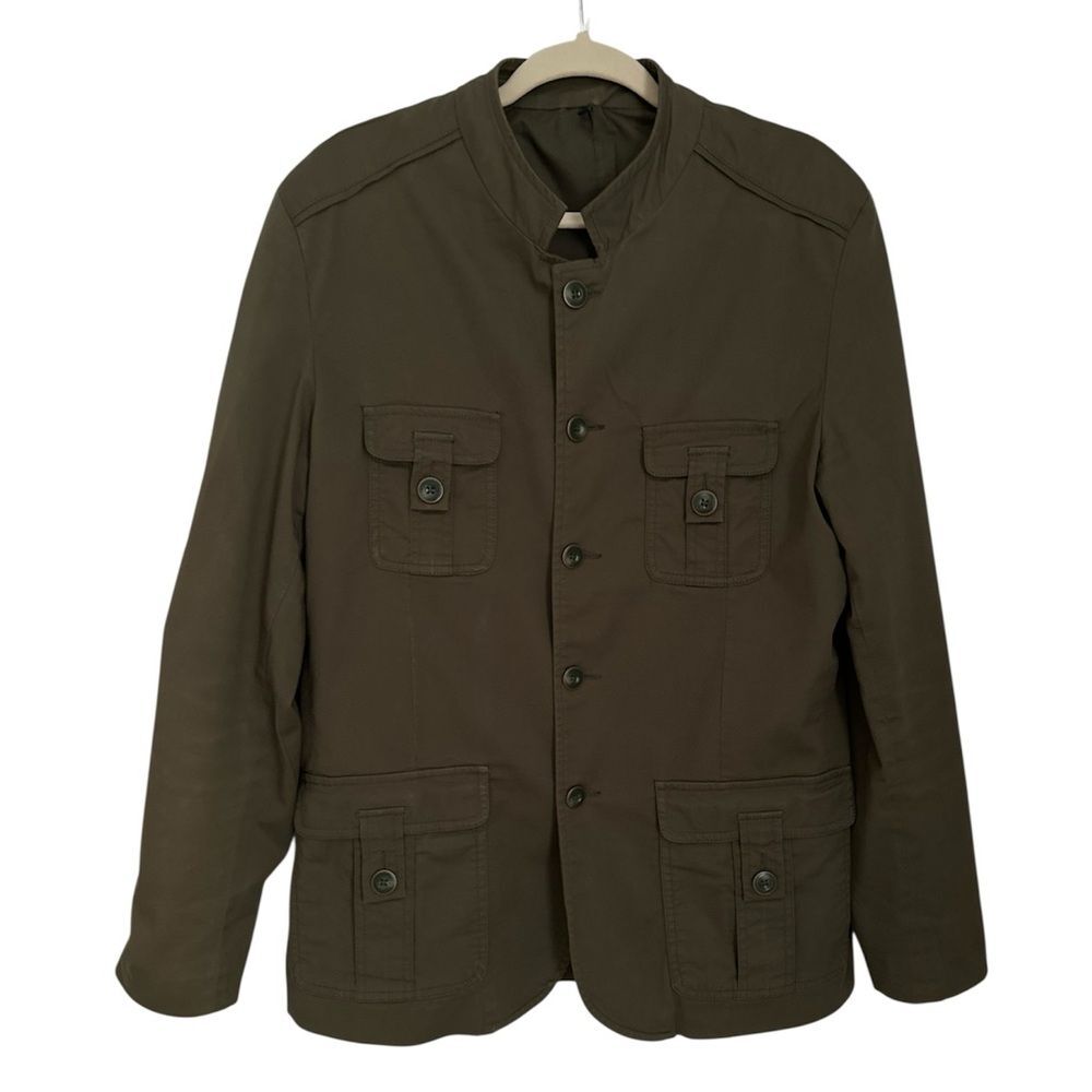 Stile Benetton by UCB Military Utility Jacket Olive Green Cotton Size 52/L